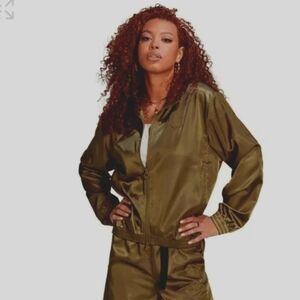 Adidas Satin Zip Track Jacket High Colar - Like New